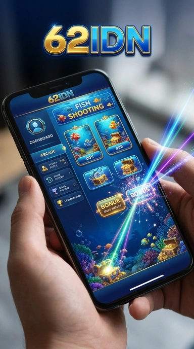 Tampilan antarmuka utama 62idn yang modern dan user-friendly.